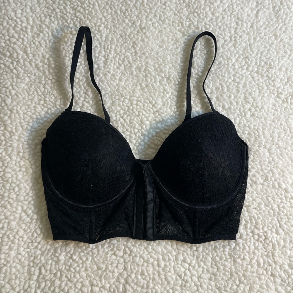 Black corset bra